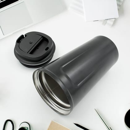 12512 Inside Stainless Steel & Outside Plastic Vacuum Insulated  Insulated Coffee Cups Double Walled Travel Mug, Car Coffee Mug with Leak Proof Lid Reusable Thermal Cup for Hot Cold Drinks Coffee