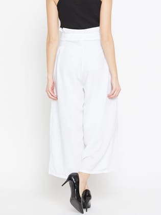 Women Grey Relaxed Loose Fit Easy Wash Pleated Culottes