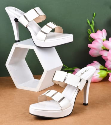Imogen White Stiletto Heels - KUCAH-3 / White