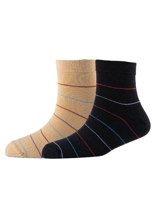 Men Pack Of 2 Patterned Cotton Ankle Length Socks