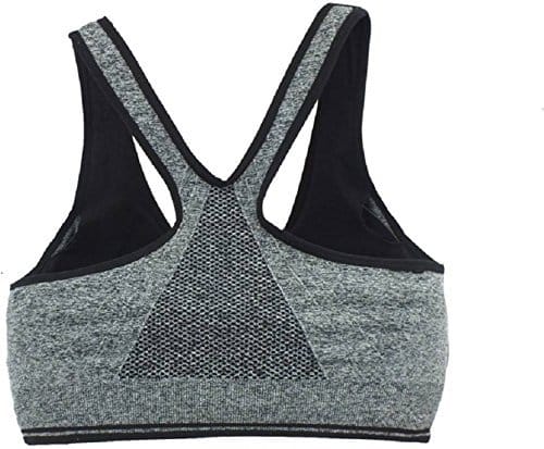 HAYBERG Women's Front Open Zipper Padded Sports Bra (Grey,Free Size)