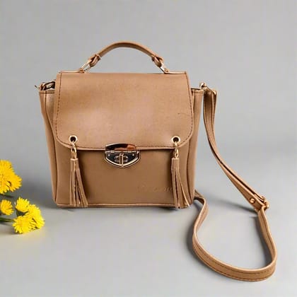 Sling Bag | Premium PU Leather Cross Body Bag | Latest Trendy Shoulder Party Bags | Stylish Ladies Purse Handbag - For Woman, Girls, Tablet, Office & Gifts-Brown