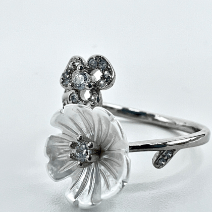 White Silver Pearl Ring-1