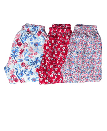 Girls Colourful Cotton Shorts - Pack of 3 (Assorted)-24 - 36 M