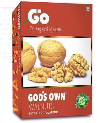 GO Organic Extra Light Quarters Walnuts Without Shell, 250gm