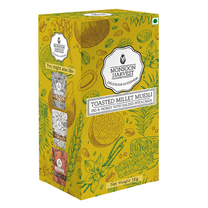 Monsoon Harvest Toasted Millet Muesli Fig & Honey With Salted Pistachios, 1 Kg