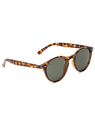 SUNNIES Polycarbonate Sunglass UV 400 Green Lens Men & Women Round Sunglasses - SUNNIES-013-C2