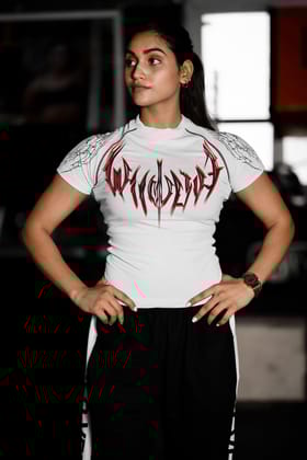 NIGHT WALKER ELITE COMPRESSION WOMENS FIRE RED PRINT (CELESTIAL WHITE)-XS