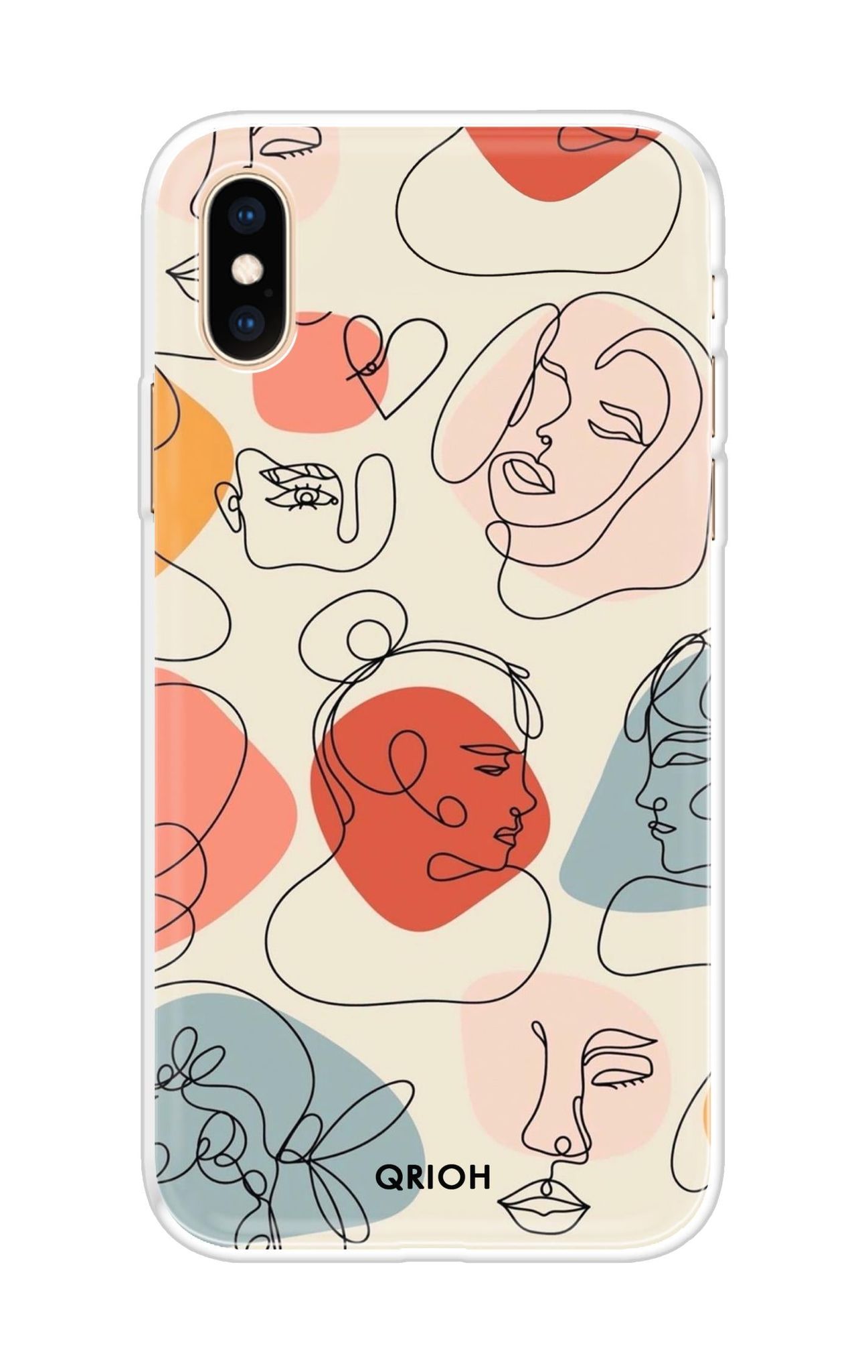 Abstract Faces Soft Cover for iPhone XS