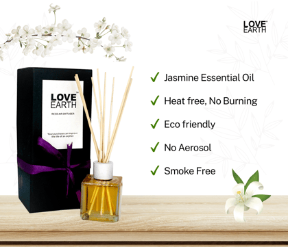 Love Earth Premium Reed Diffuser Jasmine Long Lasting Fragrance