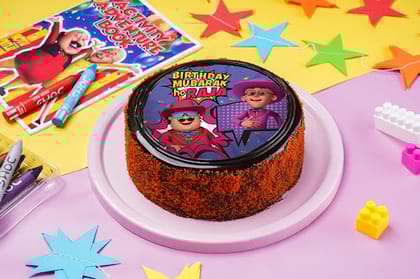 Motu Patlu Playful Chocolate Cake