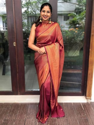 Ethnic Motifs Zari Silk Banarasi Saree