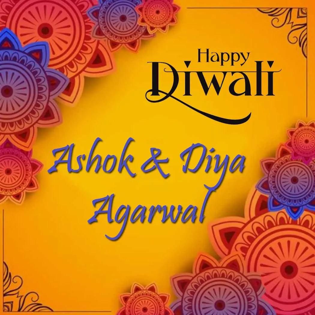 Happy Diwali Gift Tags/Gift Stickers - Rangoli Design-Flat Cards Without Ribbons / Set of 10