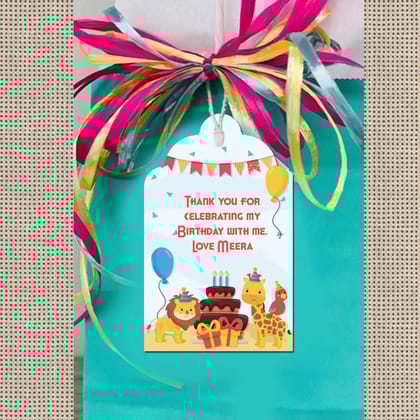 Personalised Thank You Cards - Sweet Safari - Set of 15-Thank you for celebrating my Birthday with me
