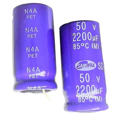 2200uf 50v Aluminum Electrolytic Capacitor - Samhwa Make  by MYPCB