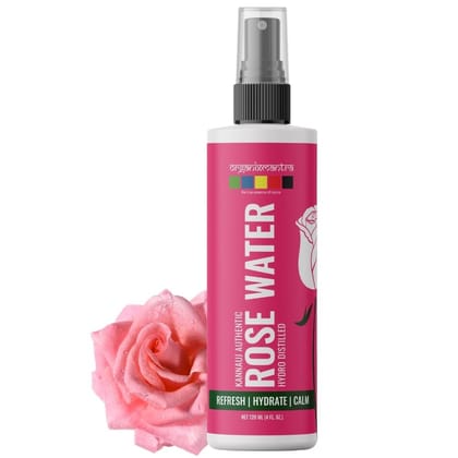 Organix Mantra Kannauj Authentic Rose Water Hydro Distilled, 120ML