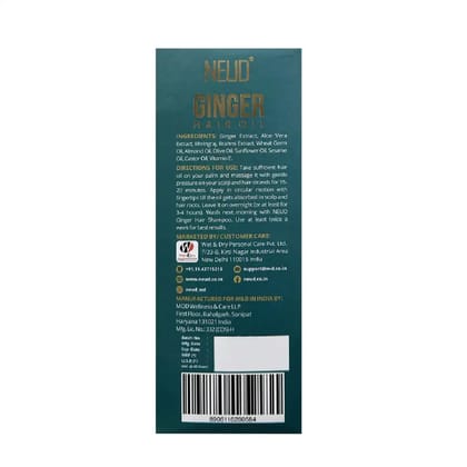 NEUD Ginger Hair Oil for Natural Hair Darkening in Men and Women - 150 ml
