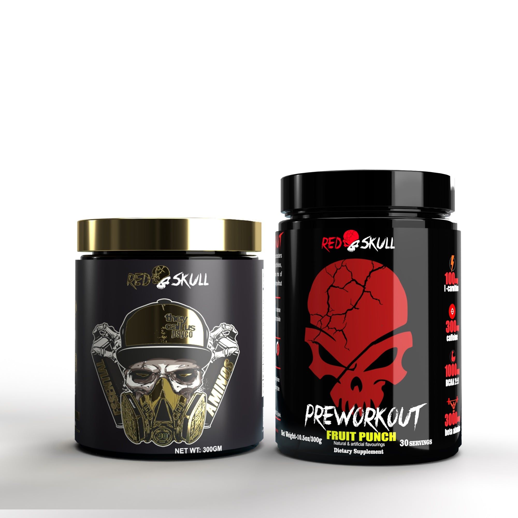 The Ultimate Performance Stack: Preworkout & EAA Combo-300gram/Fruit Punch/30 Servings / 300gram/Mango/35 Servings