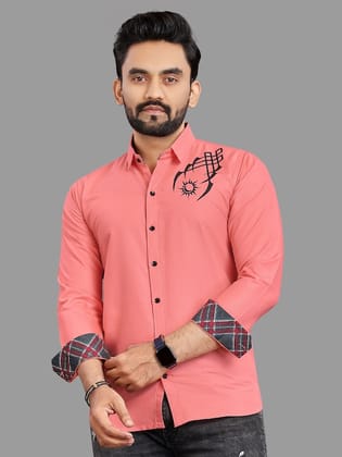 Spread Collar Long Sleeves Relaxed Cotton Regular Fit Casual Shirt