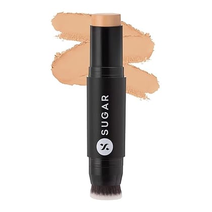 SUGAR Cosmetics - Ace Of Face - Matte Foundation Stick - 42 Glace (Medium Beige Foundation with Golden Undertone) - Waterproof, Full Coverage Foundation for Women with Inbuilt Brush Matte Finish - 12 