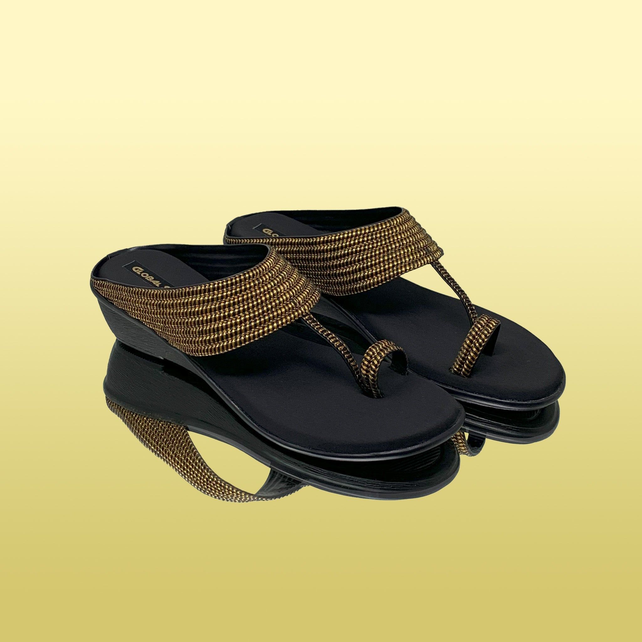 Ethnic Wedge Sandals-Antique / 36