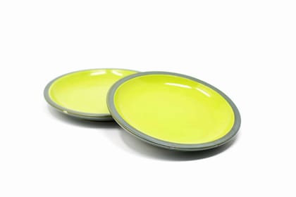 Kitchenwala Decorative Side Plates Leafy Green Colour (Set of 2)