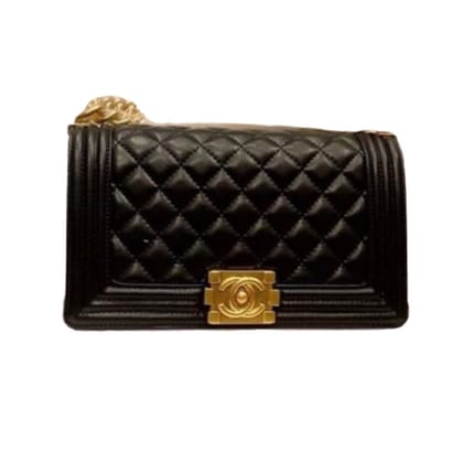 Black Double Flap Leather Sling Shoulder Handbag For Women-Black