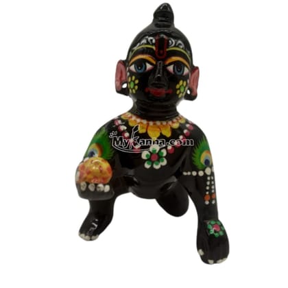 Black Decorated Laddu Gopal Idol-4