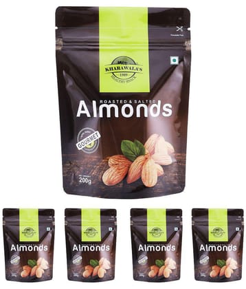 Kharawala''s Roasted & Salted Almonds Pack of 5 (200 gms each)