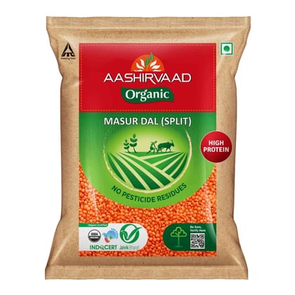 Aashirvaad Organic Masur Dal, 1Kg
