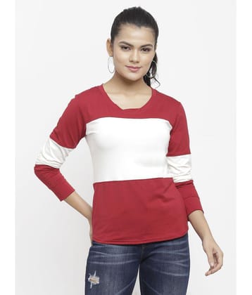 N-Gal - Maroon Cotton Womens Regular Top ( Pack of 1 ) - None
