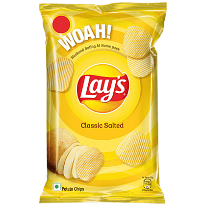 Lays Potato Chips - Classic Salted Flavour, Crunchy Snacks, 90 g