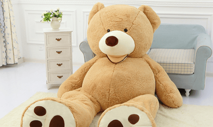 Giant Teddy Bear Plush Toy Huge  Soft Toys  Leather Shell-Light brown / 100cm