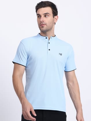 Skay Us Polo Henley Neck T-shirt-M