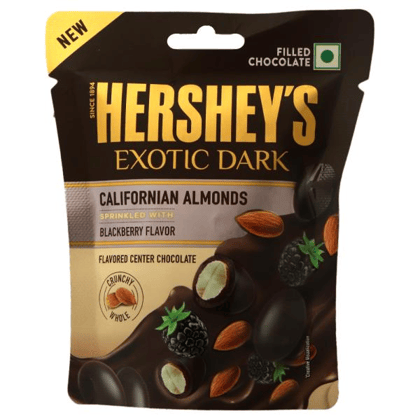 Hershey's Exotic Dark Chocolate Californian Almonds With Blackberry Flavour, Crunchy, 30 gm