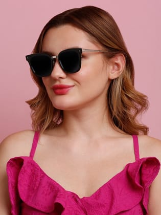 SUNNIES Large Full Frame Metal.Plastic Square Solid Polarized Women Sunglasses-SNS-11707-C025