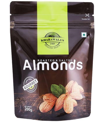 Kharawala''s Roasted & Salted Almonds Pack of 1 (200 gms)