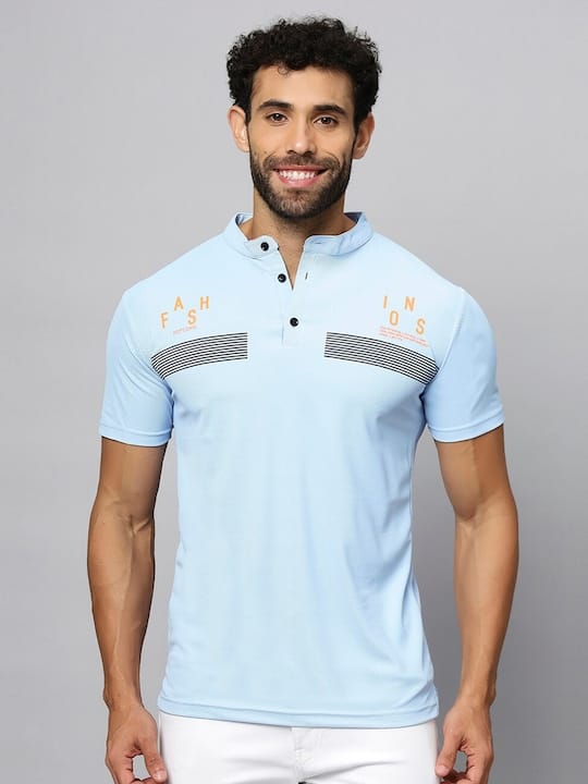 Mandarin Collar Cotton T-shirt