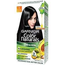 GARNIER COLOR NATURALS 1 NATURAL BLACK NOURISHING PERMANENT HAIR COLOR 70 ML+60 G