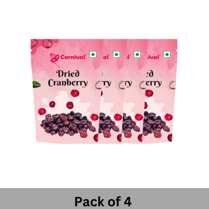 Carnival Dried Cranberry Whole 100g (PP) * 4 (Pack of Four)