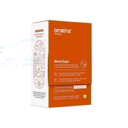 Origins Nutra Blood Sugar Balance Capsules | Helps in Blood Sugar Level Balance, Aids in Insulin Sensitivity | Gymnema Extract & L-Leucine |GMP Certified | For Men & Women | 56 Capsules