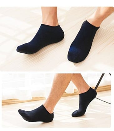 HAYBERG Premium Cotton Ankle Socks for Men and Women - Free Size, Solid, Pack of 3