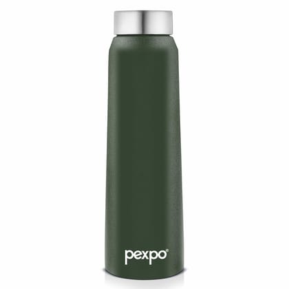 PEXPO Stainless Steel Fridge Water Bottle | 750ml, Military Green, Vertigo | Eco-Friendly Water Bottle Suitable for Adults & Kids