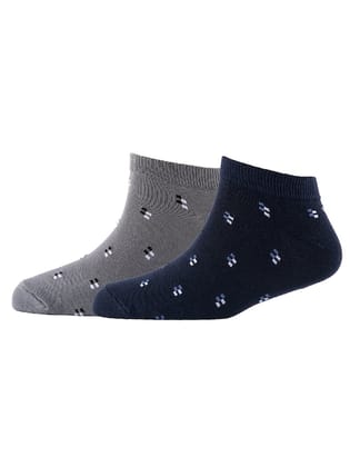 Men Pack Of 2 Patterned Cotton Ankle Length Socks