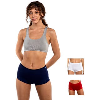 AshleyandAlvis Micro Modal, Anti Bacterial, Skinny Soft, Premium Boysleg Women Boy Short White, Dark Blue, Red Panty  (Pack Of 3)