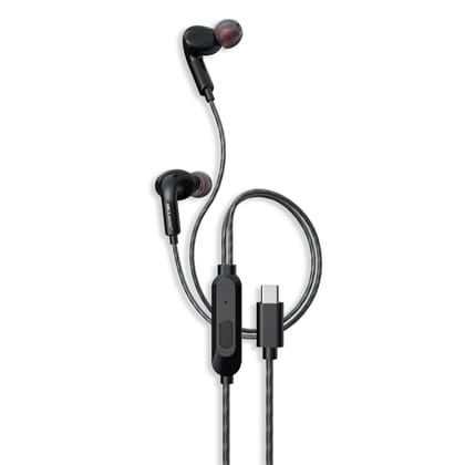 Rock Music RM-055 Type-C Wired Earphone-Black