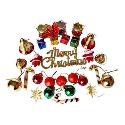 Christmas Tree Decorations Set(Snowman,Gifts,Snow Stars,Balls,Drums,Candy Sticks, Santa Claus, Raindeer, Pinecone, Merry Christmas Hanging,)-Christmas Tree