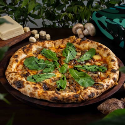 Naples - Shiitake Mushroom With Vegan Cheese Pizza __ 3 Slice