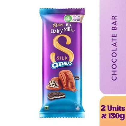 Cadbury Dairy Milk Silk Silk Oreo Chocolate Bar, 2x130 g Multipack