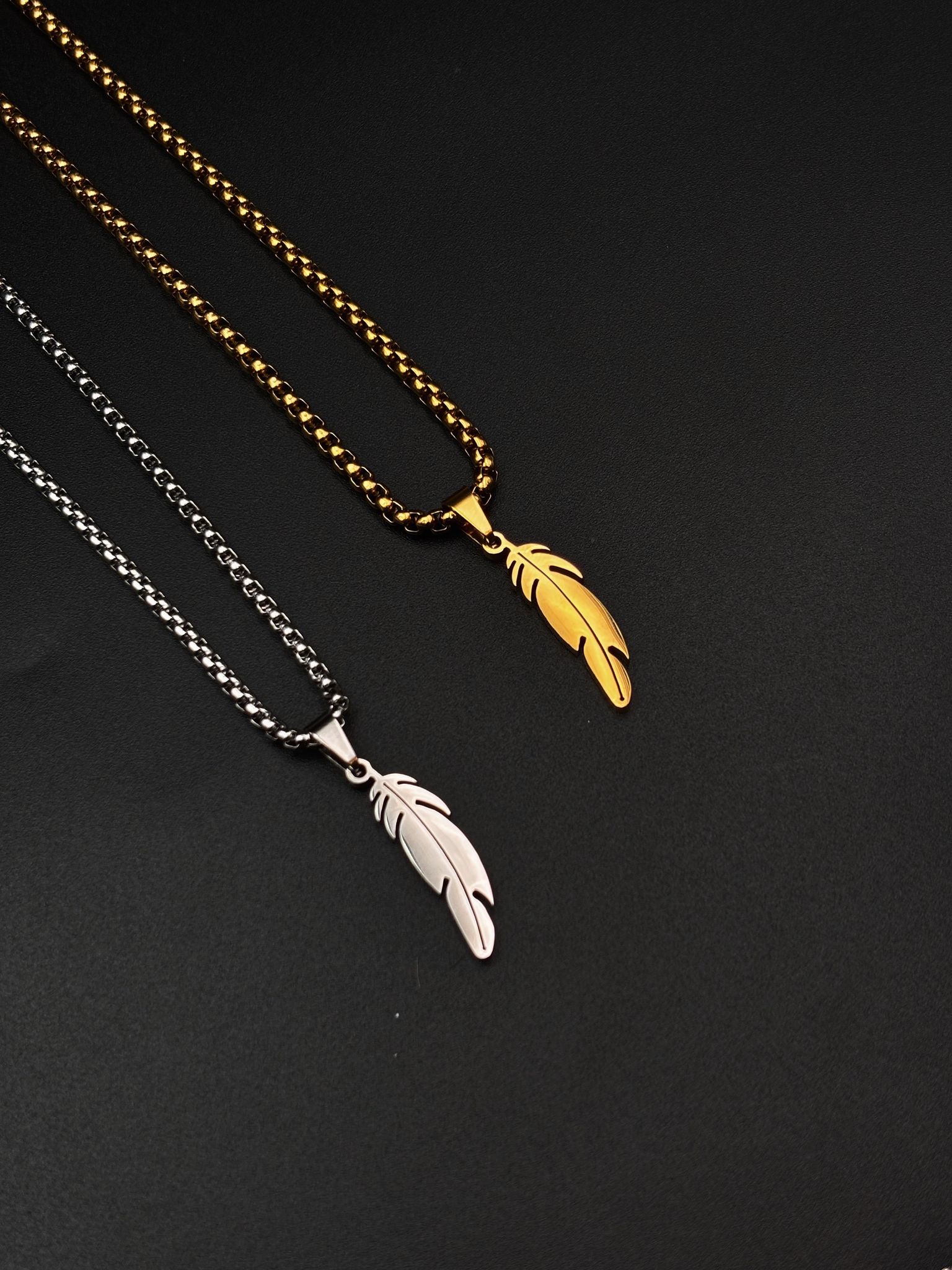 Wonder Lust Feather Necklace-Gold